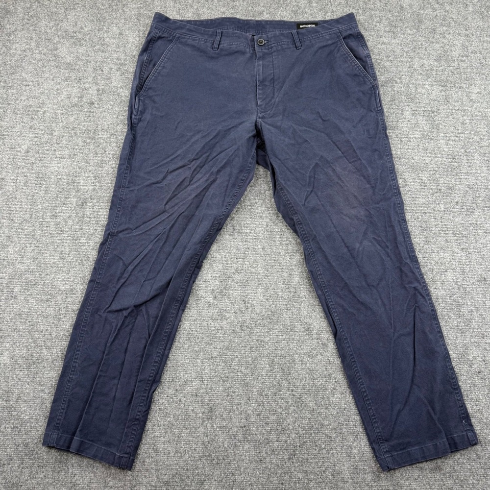 Bonobos Athletic Fit Chinos Pants Navy Blue Organic Cotton Blend 38‎ 29